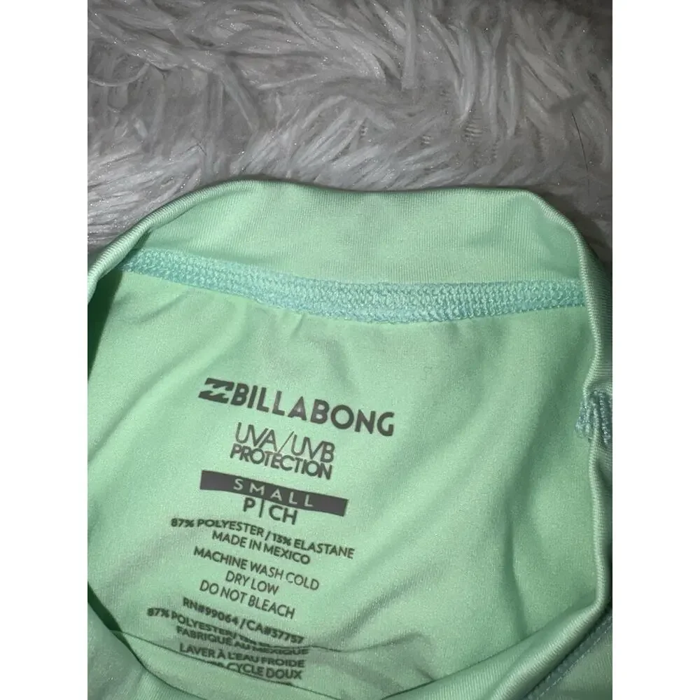 Billabong Adult S UVA/UVB Block Green Rashguard. Grt Quality & Condition